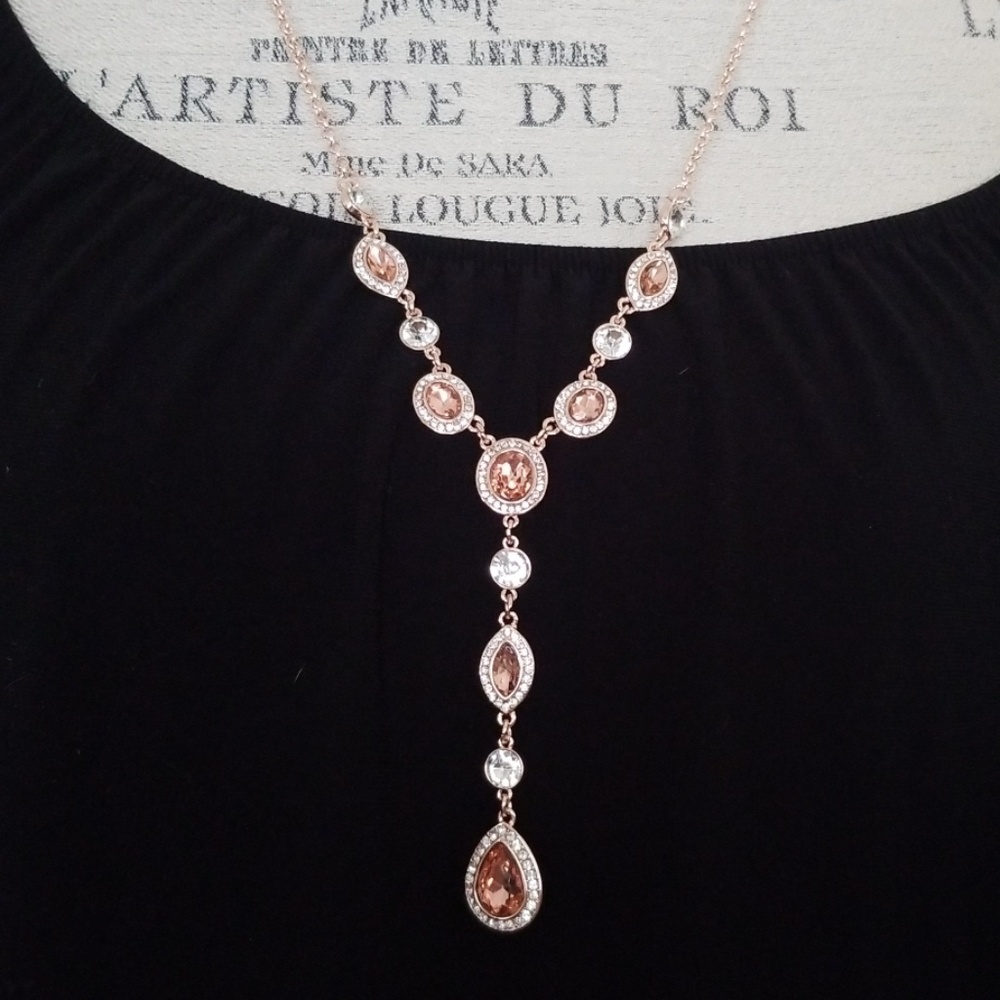 ROSE GOLD TEARDROP NECKLACE AND EARRINGS SET